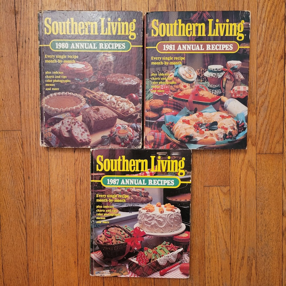 3 Southern Living Cookbook Set 1980 1981 1987 Annual Recipes Vintage Home Decor